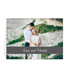 Classic Grey Photo Wedding Cards, 5x7 Folded Causal