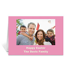 Easter Pink Photo Greeting Cards, 5x7 Folded
