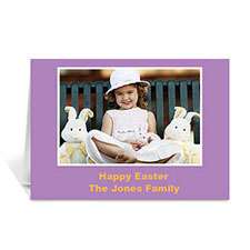 Easter Purple Photo Greeting Cards, 5x7 Folded