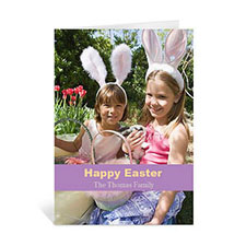 Easter Purple Photo Greeting Cards, 5x7 Portrait Folded Causal