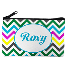 Personalized Yellow Colorful Chevron Cosmetic Bag (4