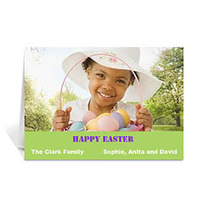 Easter Green Photo Greeting Cards, 5x7 Folded Simple