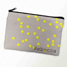 Custom Printed Yellow Natural Polka Dots Zipper Bag