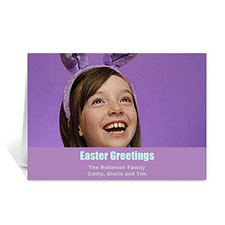 Easter Purple Photo Greeting Cards, 5x7 Folded Simple