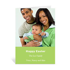 Easter Green Photo Greeting Cards, 5x7 Portrait Folded Simple