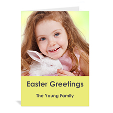 Easter Yellow Photo Greeting Cards, 5x7 Portrait Folded Simple