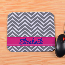 Personalized Grey Chevron Mouse Pad