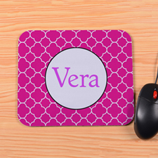 Personalized Fuchsia Clover Mouse Pad