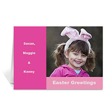 Easter Hot Pink Photo Greeting Cards, 5x7 Folded Modern