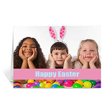 Easter Pink Photo Greeting Cards, 5x7 Folded Causal