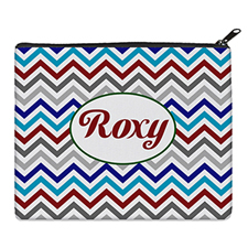 Print Your Own Grey Blue Red Chevron Bag (8 X 10 Inch)