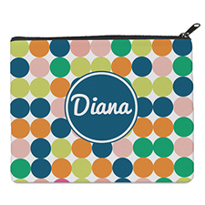 Print Your Own Navy Colorful Large Dots Bag (8 X 10 Inch)