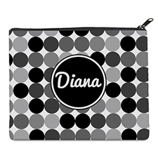 Print Your Own Black And Grey Large Dots Bag (8 X 10 Inch)