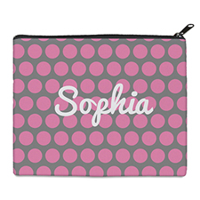 Print Your Own Pink Grey Large Dots Bag (8 X 10 Inch)