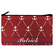 Custom Design Your Own Red White Anchor Makeup Bag (5 X 8 Inch)