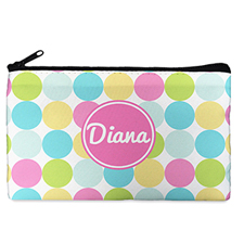 Custom Design Your Own Pink Colorful Large Dots Makeup Bag (5 X 8 Inch)