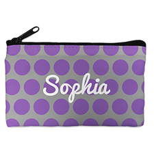 Custom Design Your Own Purple Grey Large Dots Makeup Bag (5 X 8 Inch)