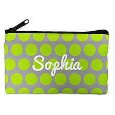 Custom Design Your Own Lime Grey Large Dots Makeup Bag (5 X 8 Inch)