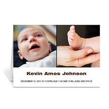 Two Collage Baby Photo Cards, 5x7 Simple White