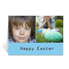 Two Collage Easter Photo Cards, 5x7 Simple Blue