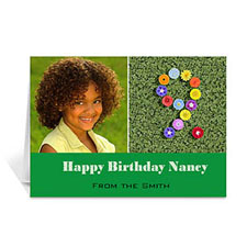 Two Collage Birthday Photo Cards, 5x7 Simple Green