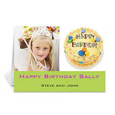Two Collage Birthday Photo Cards, 5x7 Simple Lime