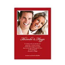 Red Wedding Announcement, 5x7 Stationery Card