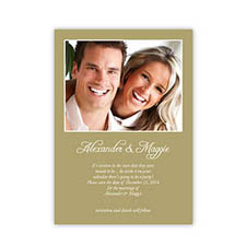 Gold Wedding Announcement, 5x7 Stationery Card