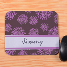 Personalized Lavender Flower Pattern Mouse Pad