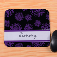 Personalized Black Flower Pattern Mouse Pad