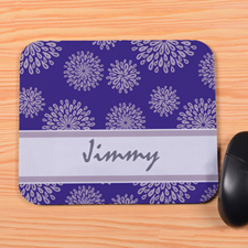 Personalized Purple Flower Pattern Mouse Pad