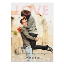 Days Of Love Personalized Photo Valentine Card, 5X7 Flat
