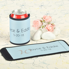 Aqua Wedding Personalized Can And Bottle Wrap