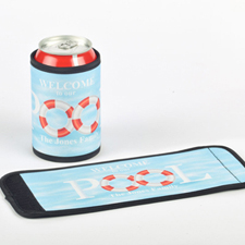 Pool Personalized Can And Bottle Wrap