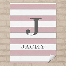 Pink Stripe Personalized Name Poster Print Small 8.5