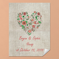 Linen Floral Wedding Personalized Poster Print, Small 8.5