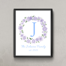 Lavender Watercolor Floral Personalized Poster Print Small 8.5