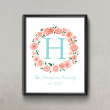 Carol Watercolor Floral Personalized Poster Print Small 8.5