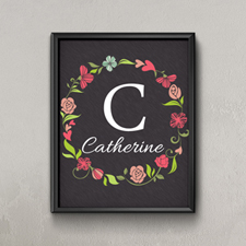 Black Wreath Personalized Poster Print, Small 8.5