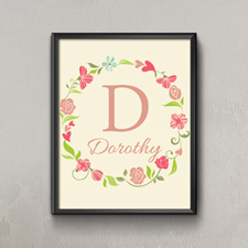 Lined Wreath Personalized Poster Print, Small 8.5