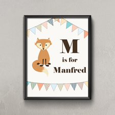 Fox Personalized Poster Print For Kids Small 8.5