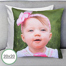 20 X 20 Photo Gallery Custom Pillow (White Back) Cushion (No Insert) 