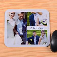 Create Your Own White Four Collage Mouse Pad