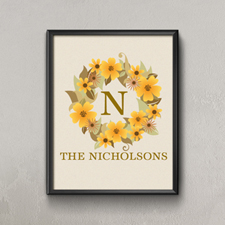 Natural Wreath Personalized Poster Print, Small 8.5