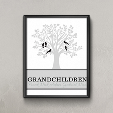 Family Tree Five Black Birds Personalized Poster Print Small 8.5