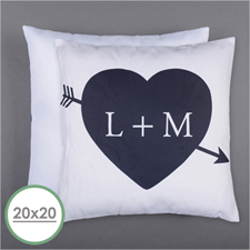 Love Arrow Personalized Pillow 20 Inch  Cushion (No Insert) 