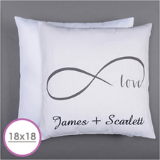 Infinity Love Personalized Pillow Cushion (18 Inch) (No Insert) 
