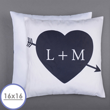 Love Arrow Personalized Pillow 16 Inch  Cushion (No Insert) 