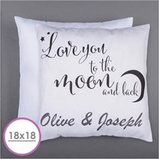 Love You To The Moon Personalized Pillow Cushion (18 Inch) (No Insert) 