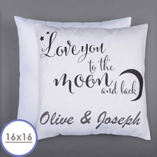 Love You To The Moon Personalized Pillow 16 Inch  Cushion (No Insert) 